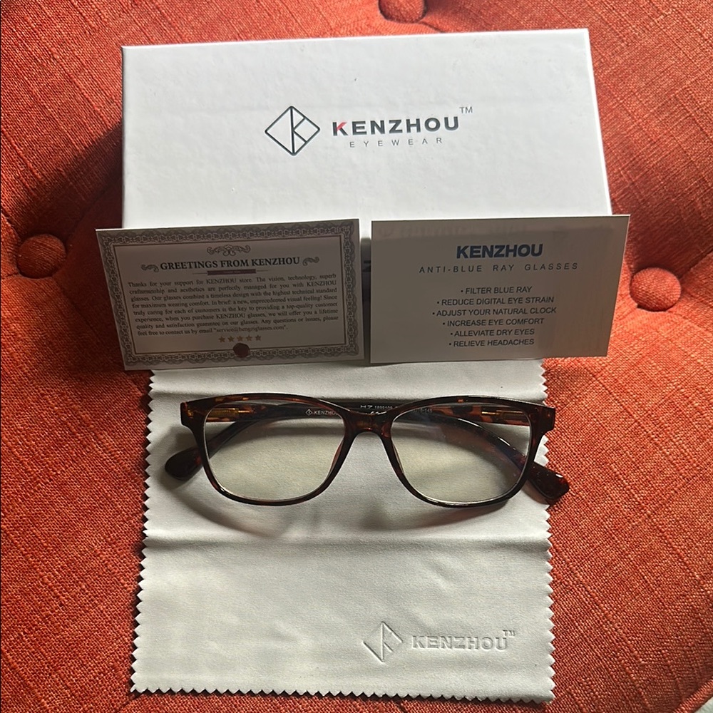 Kenzhou Unisex Tortoise Shell Blue Light Glasses. NIB!